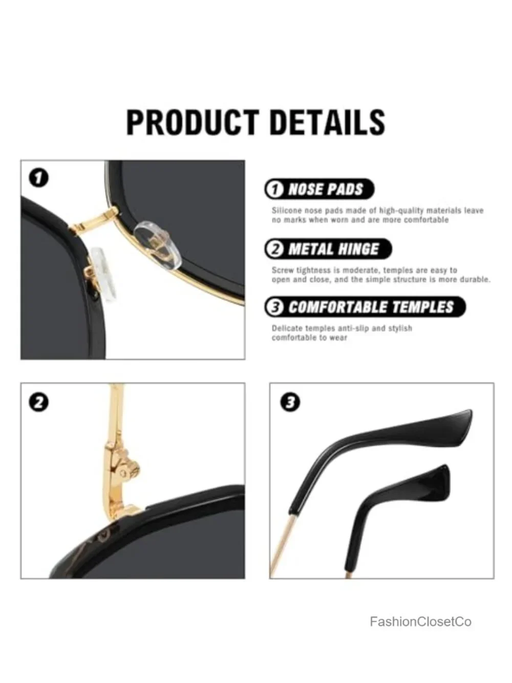 Oversized Square Sunglasses Retro Luxury Big UV400 Protection Womens